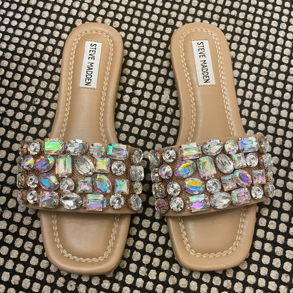 STEVE MADDEN Malina brionna Embellished Slide Sandal